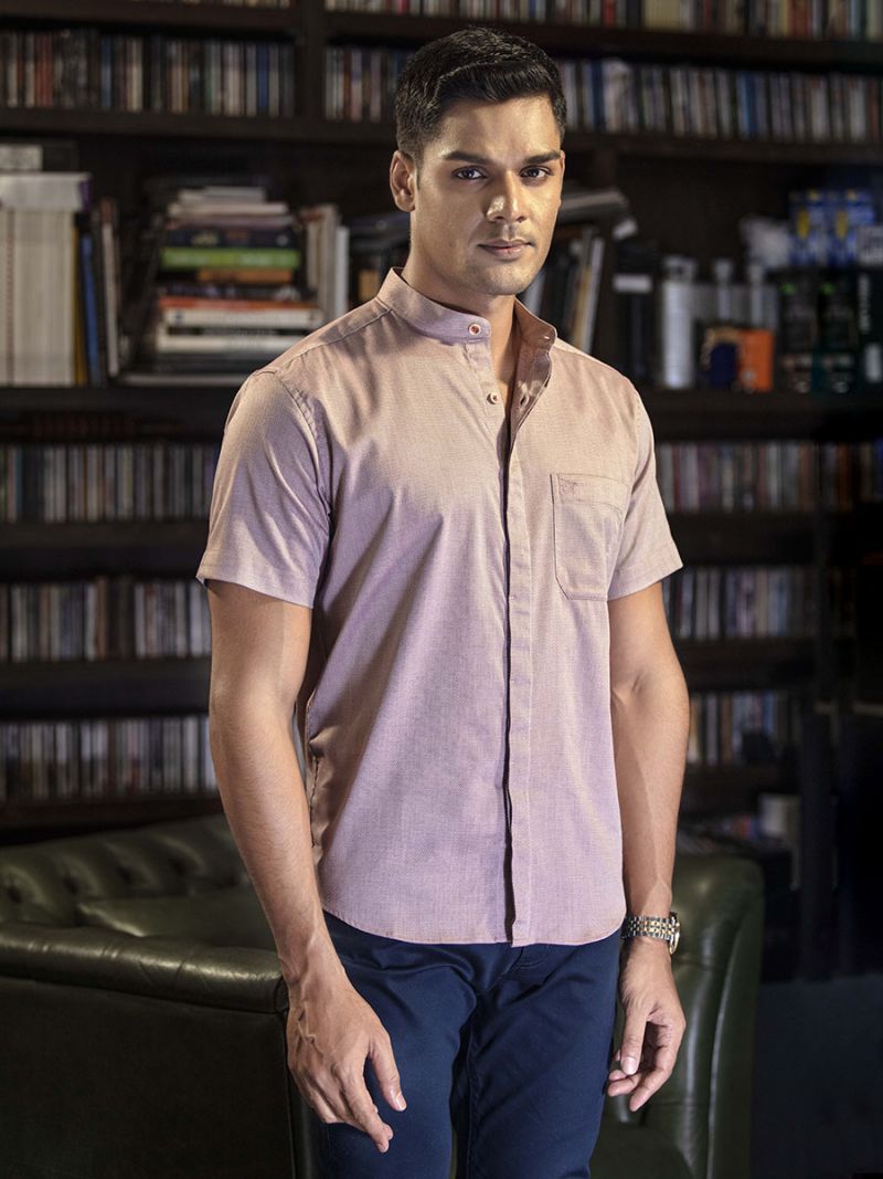 Solid half sleeve casual shirt